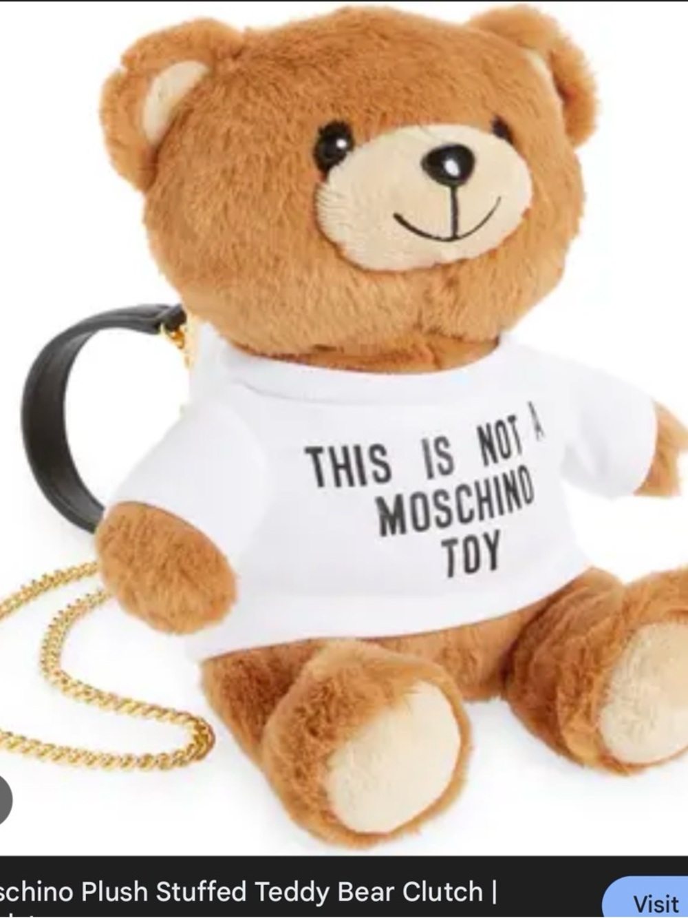 Moschino Brown Teddy Bear Plush Bag